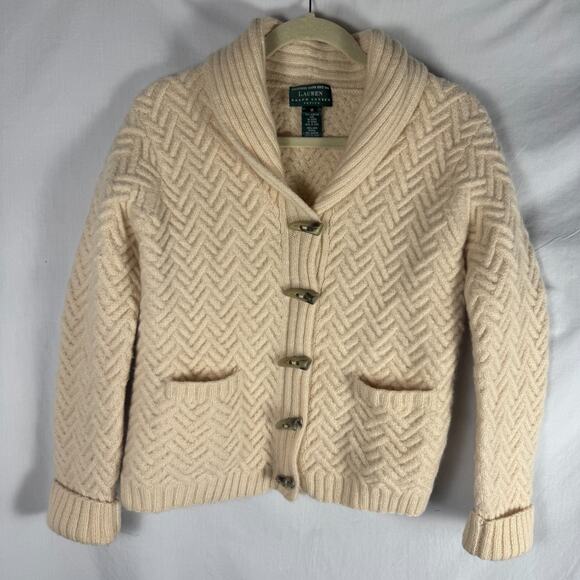 Ralph Lauren Sweaters - Ralph Lauren Exclusive Hand Knit 100% Wool Sweater Horn Toggle Buttons Petite M